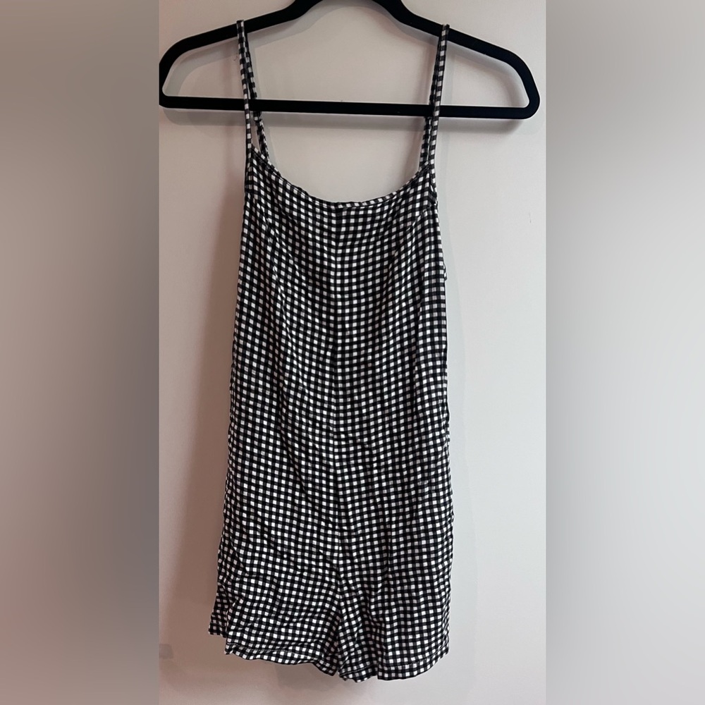 Black and White Checkered Romper